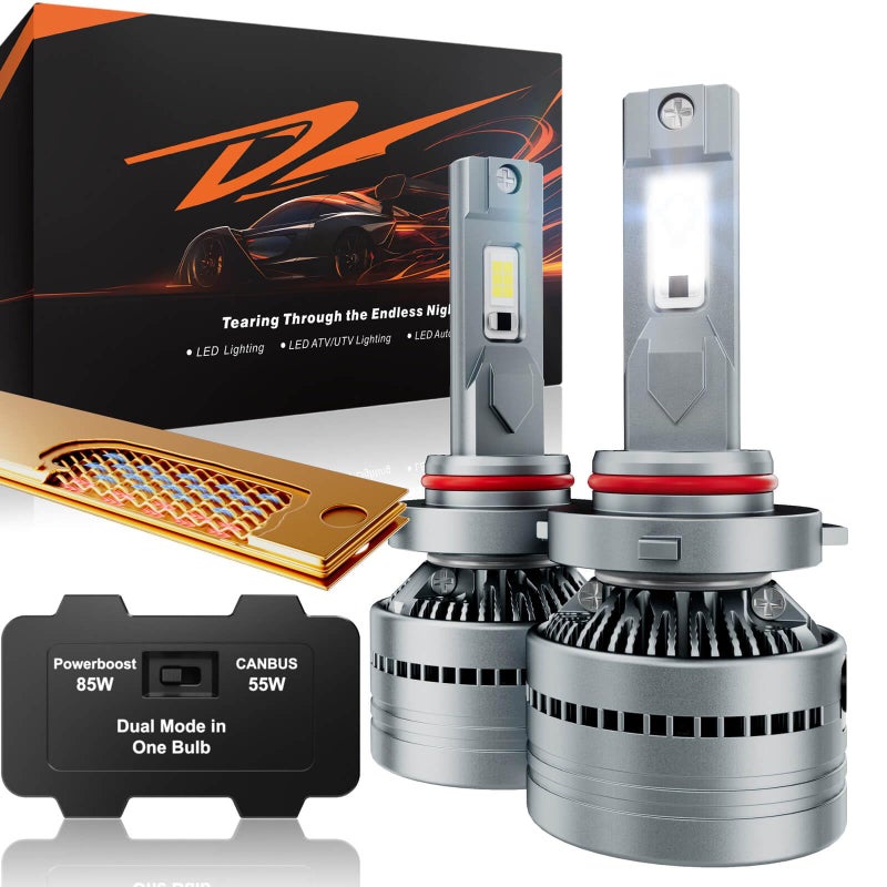LUXSTER Dracarys 100000LM 9005 HB3 LED Bulbs with Vapor Chamber Cooling 55W85W Dual Power Mode CANBUS Ready H10 9145 Fog Lights 6500K Xenon White 2 Pack